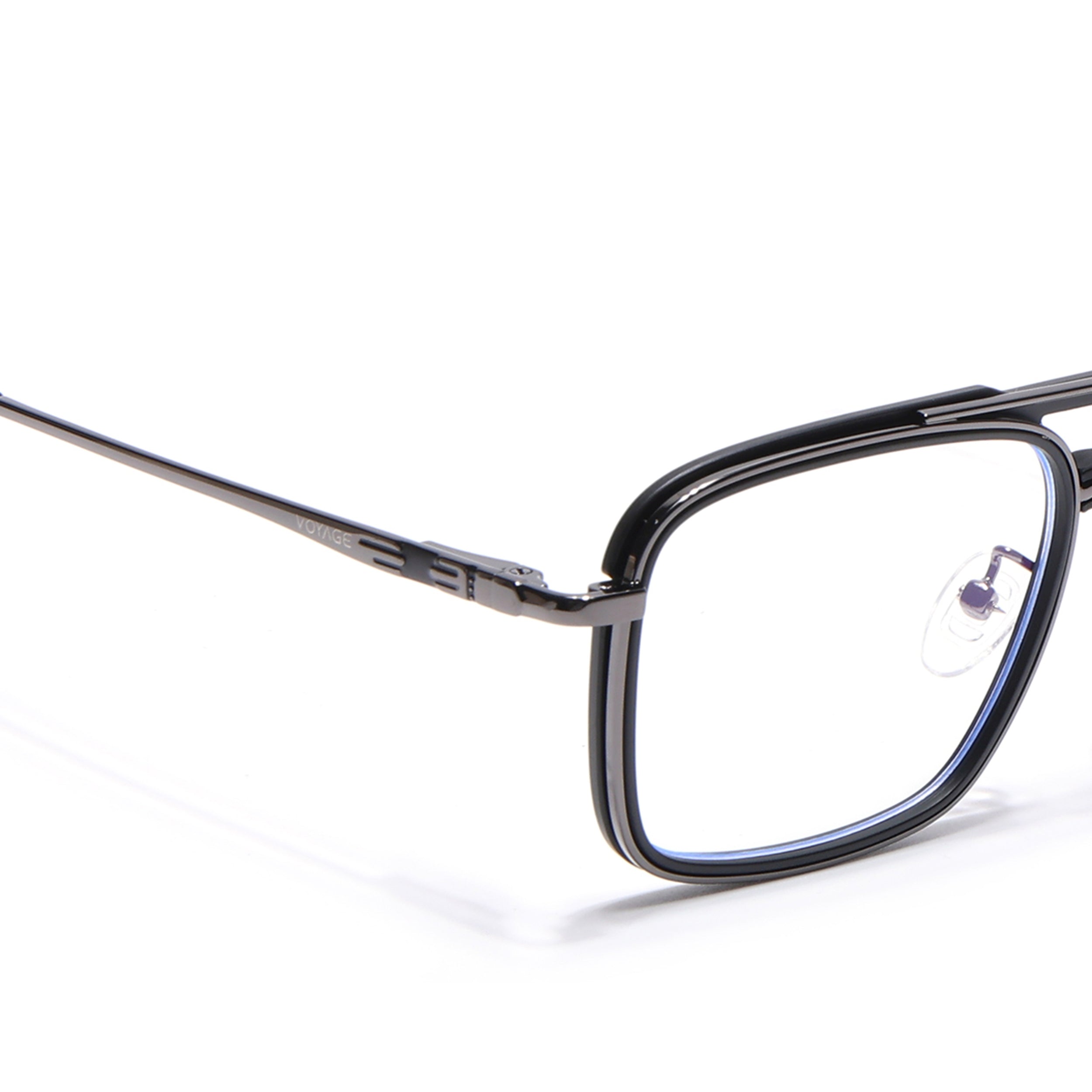 Voyage Grey & Black Wayfarer Eyeglasses for Men & Women (5012FMG6851-C1)