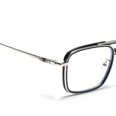 Voyage Silver & Black Wayfarer Eyeglasses for Men & Women (5012FMG6852-C2)