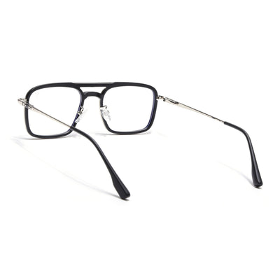 Voyage Silver & Black Wayfarer Eyeglasses for Men & Women (5012FMG6852-C2)