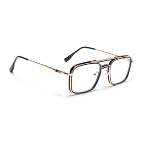 Voyage Golden & Black Wayfarer Eyeglasses for Men & Women (5012FMG6853-C3)