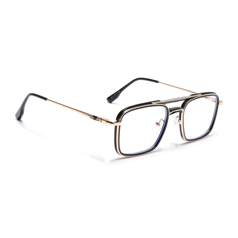 Voyage Golden & Black Wayfarer Eyeglasses for Men & Women (5012FMG6853-C3)