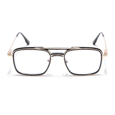 Voyage Golden & Black Wayfarer Eyeglasses for Men & Women (5012FMG6853-C3)