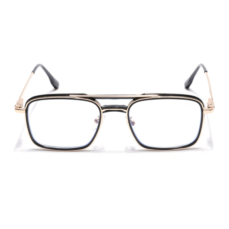 Voyage Golden & Black Wayfarer Eyeglasses for Men & Women (5012FMG6853-C3)