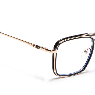 Voyage Golden & Black Wayfarer Eyeglasses for Men & Women (5012FMG6853-C3)