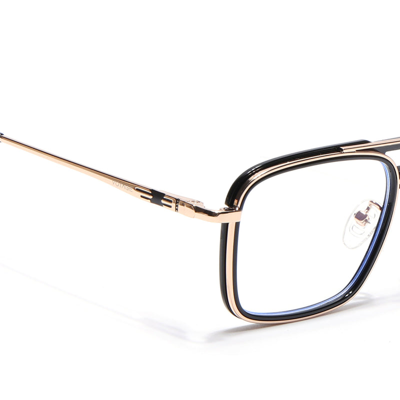 Voyage Golden & Black Wayfarer Eyeglasses for Men & Women (5012FMG6853-C3)