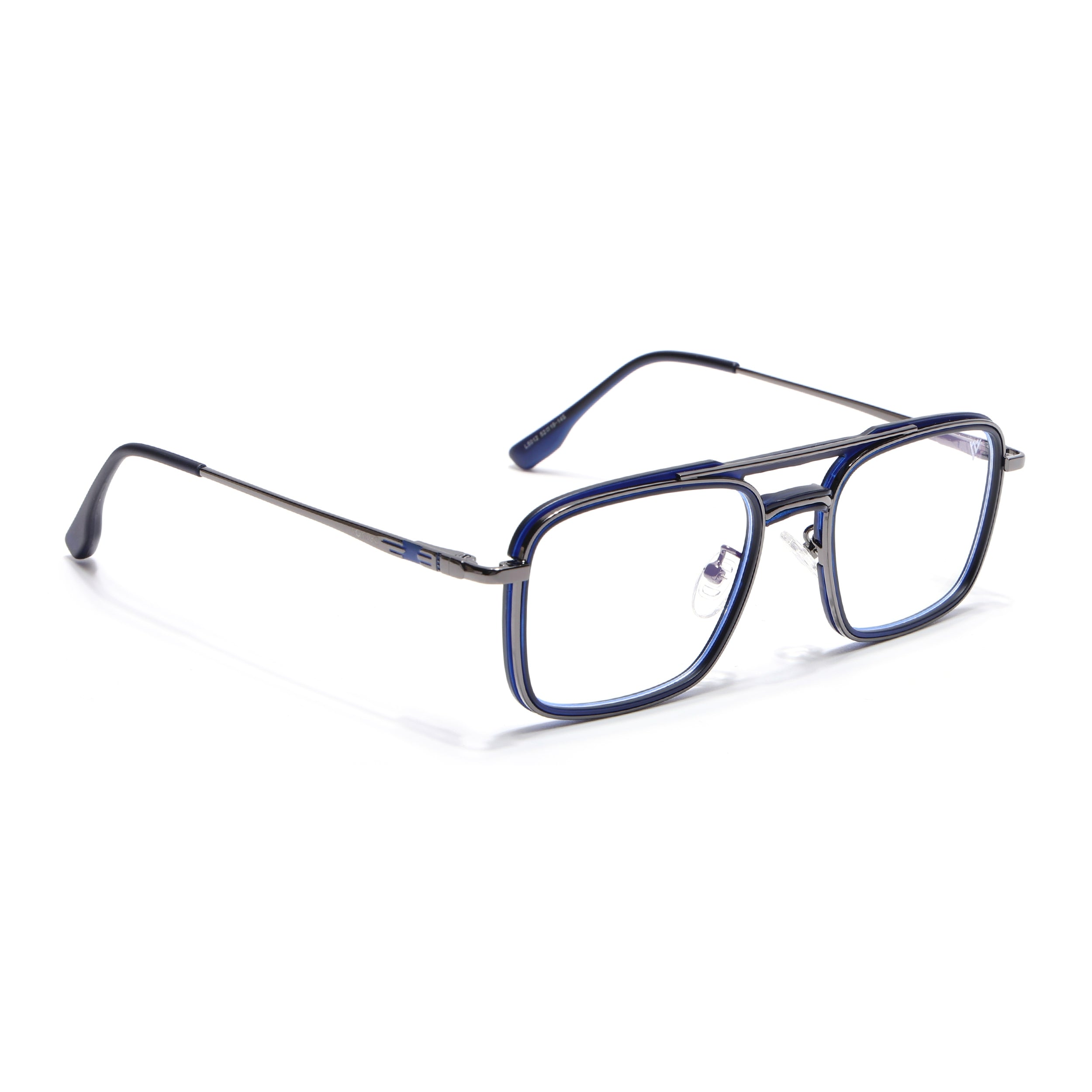 Voyage Grey & Blue Wayfarer Eyeglasses for Men & Women (5012FMG6854-C4)