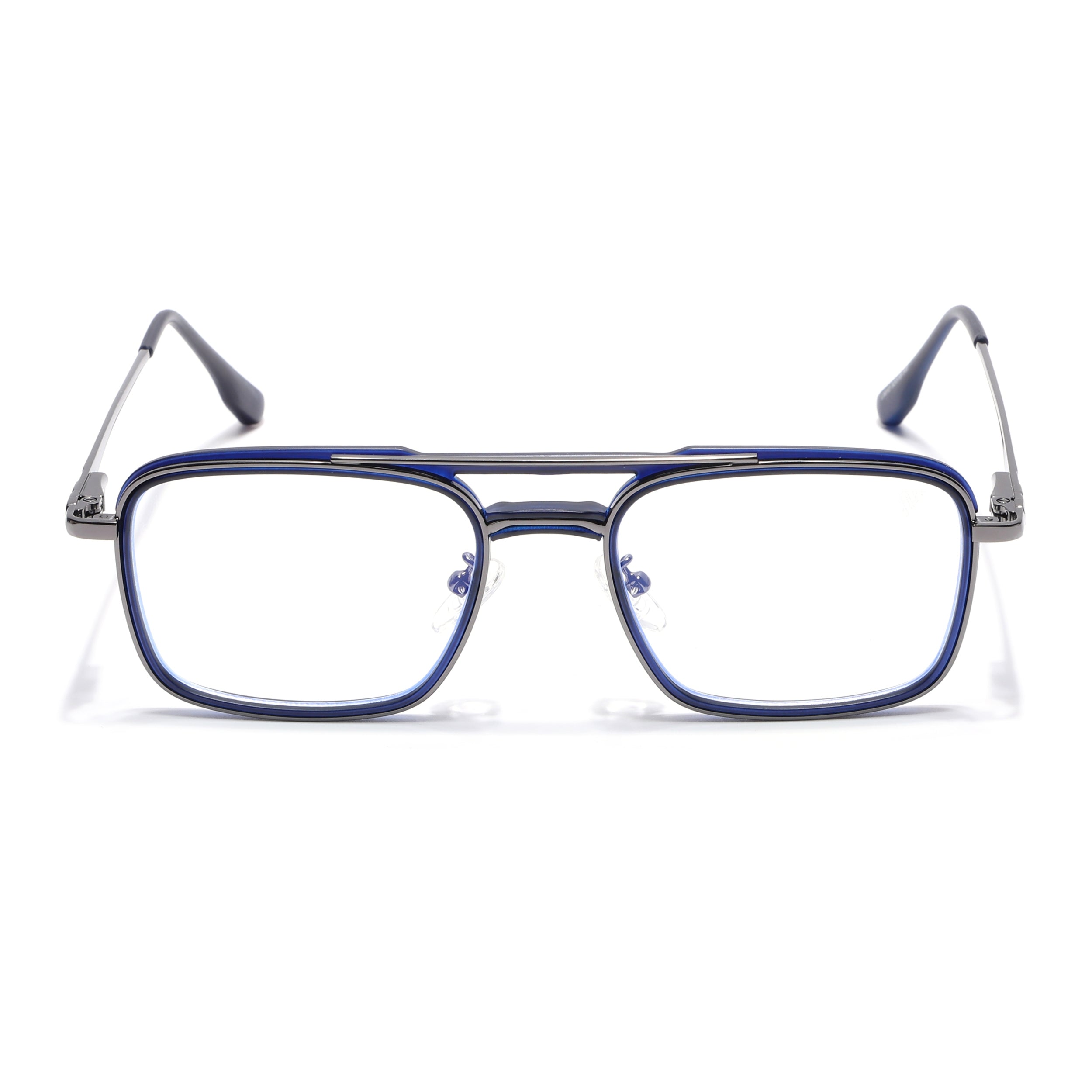 Voyage Grey & Blue Wayfarer Eyeglasses for Men & Women (5012FMG6854-C4)