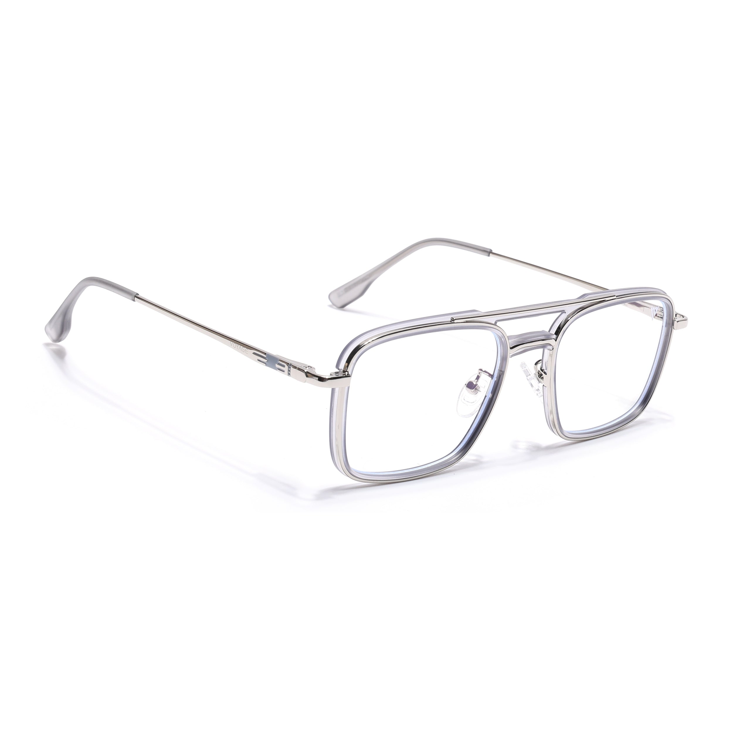Voyage Silver & Transparent Wayfarer Eyeglasses for Men & Women (5012FMG6857-C7)