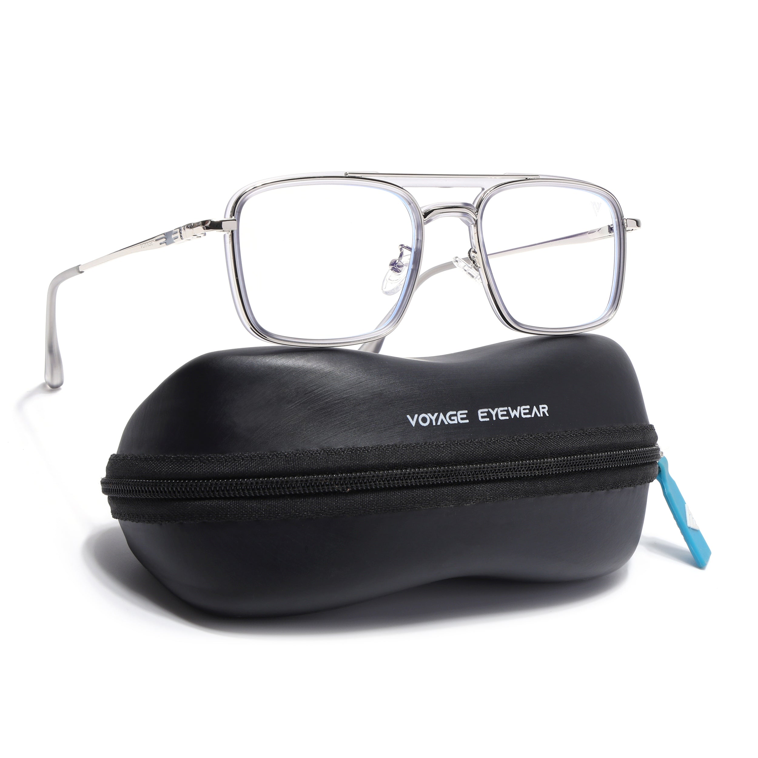 Voyage Silver & Transparent Wayfarer Eyeglasses for Men & Women (5012FMG6857-C7)
