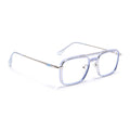 Voyage Silver & Purple Wayfarer Eyeglasses for Men & Women (5012FMG6858-C8)