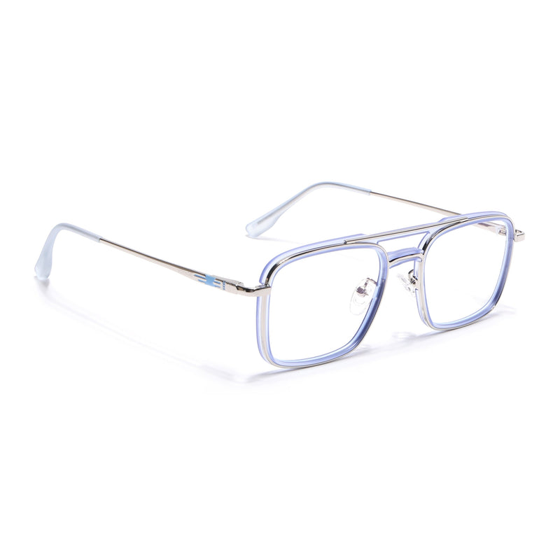 Voyage Silver & Purple Wayfarer Eyeglasses for Men & Women (5012FMG6858-C8)