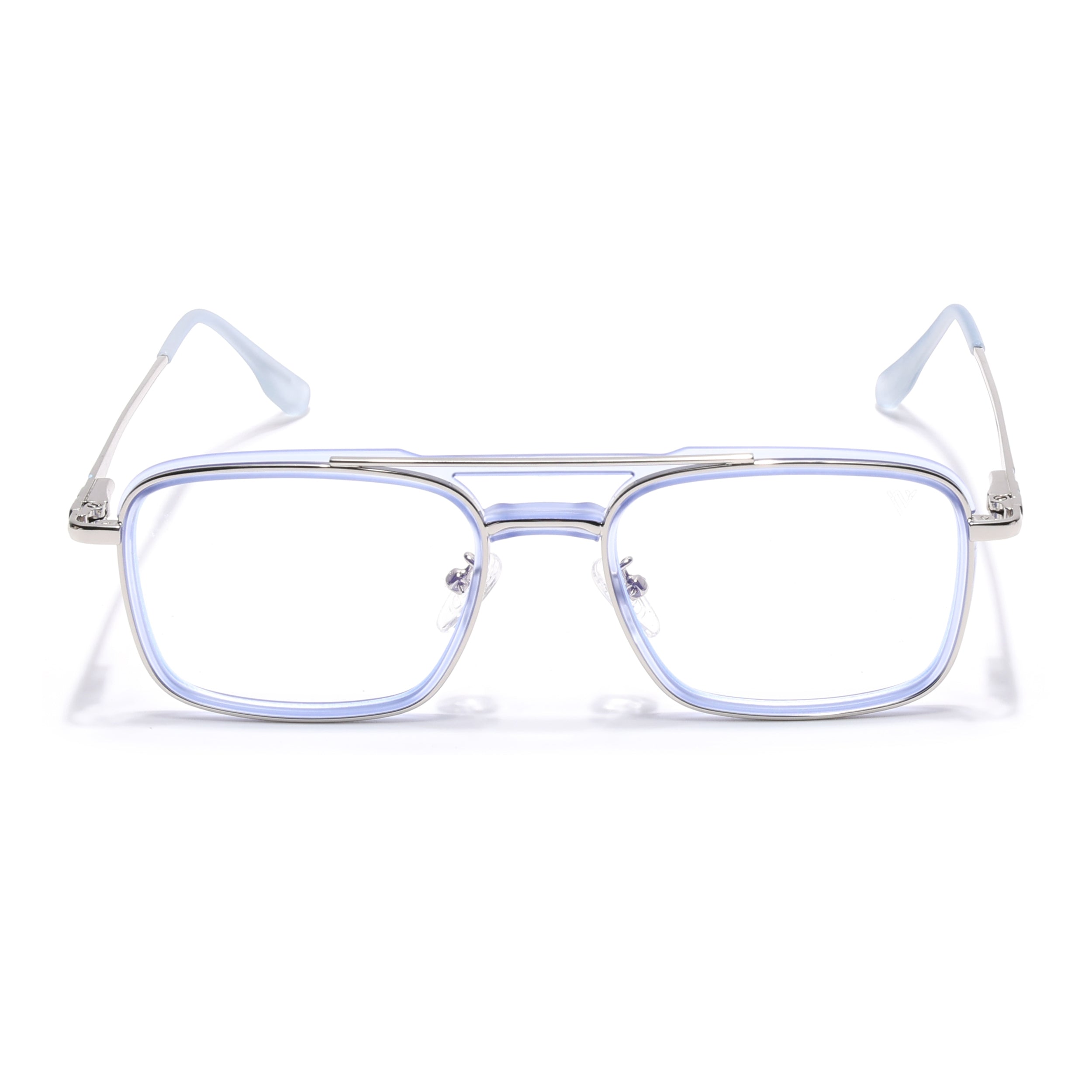 Voyage Silver & Purple Wayfarer Eyeglasses for Men & Women (5012FMG6858-C8)