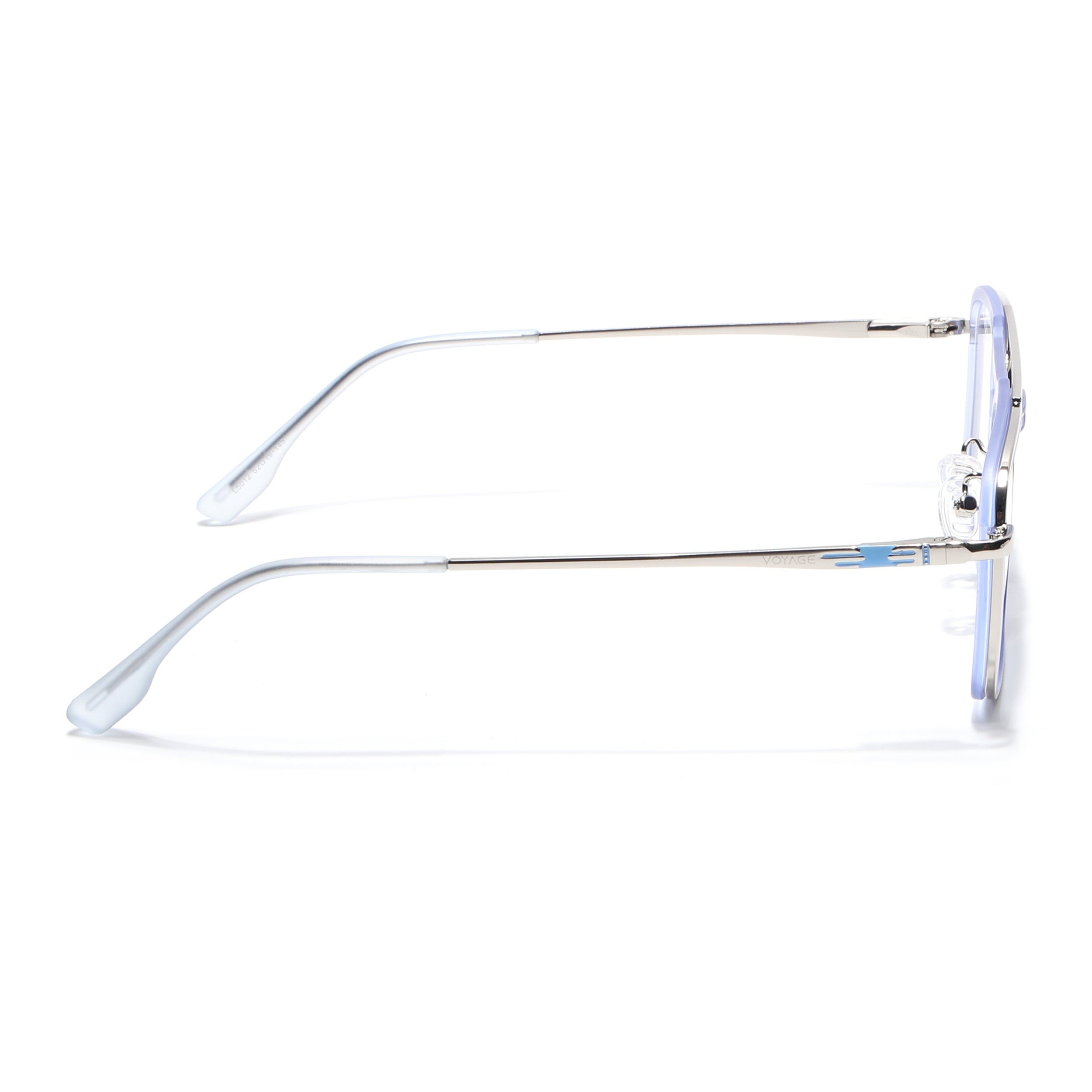 Voyage Silver & Purple Wayfarer Eyeglasses for Men & Women (5012FMG6858-C8)