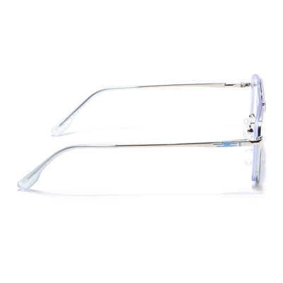 Voyage Silver & Purple Wayfarer Eyeglasses for Men & Women (5012FMG6858-C8)
