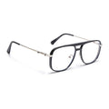 Voyage Silver & Black Wayfarer Eyeglasses for Men & Women (5013FMG6860-C2)