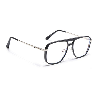 Voyage Silver & Black Wayfarer Eyeglasses for Men & Women (5013FMG6860-C2)