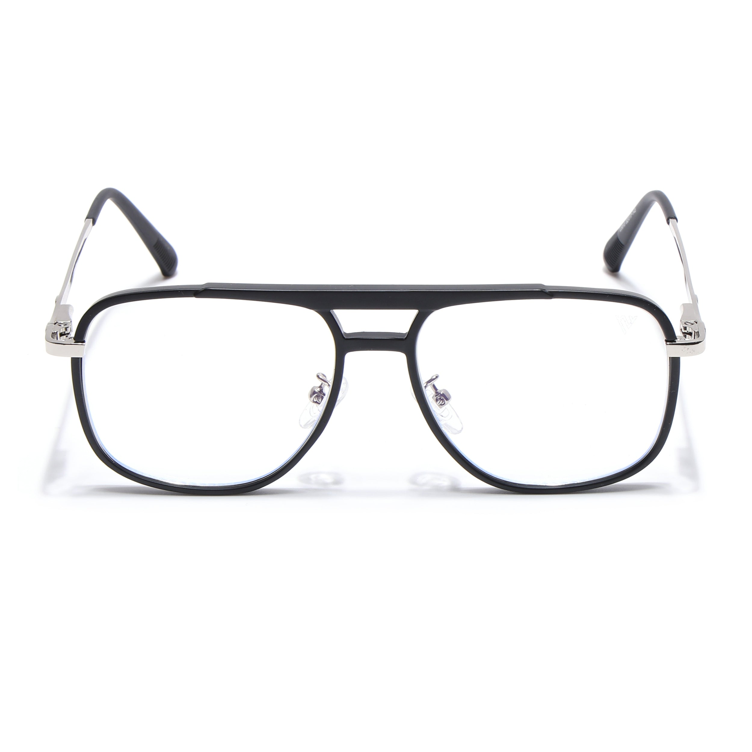 Voyage Silver & Black Wayfarer Eyeglasses for Men & Women (5013FMG6860-C2)