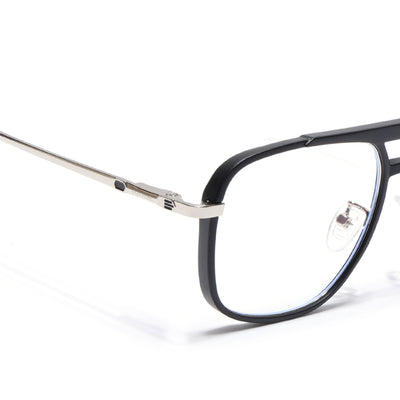 Voyage Silver & Black Wayfarer Eyeglasses for Men & Women (5013FMG6860-C2)