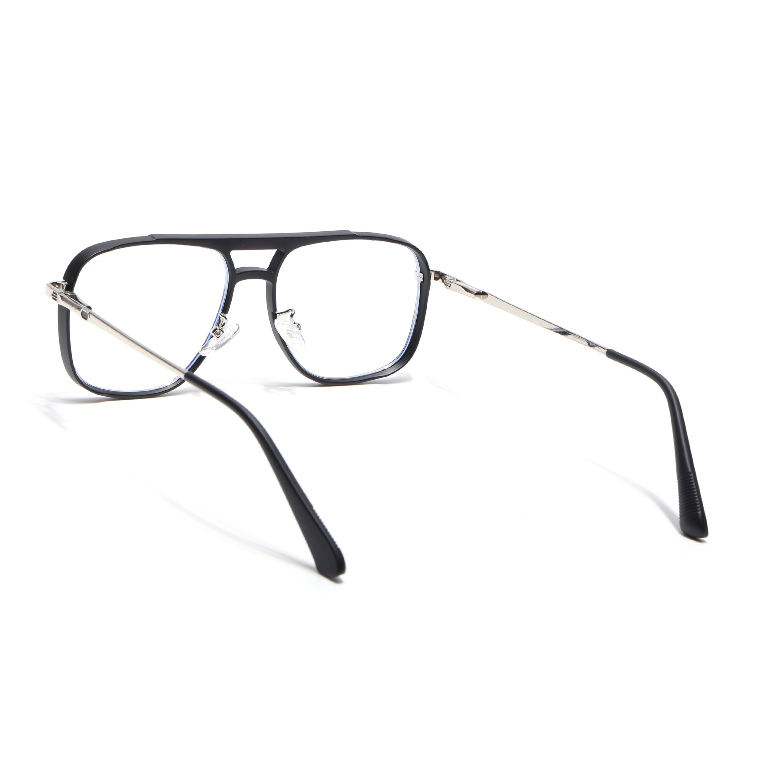 Voyage Silver & Black Wayfarer Eyeglasses for Men & Women (5013FMG6860-C2)