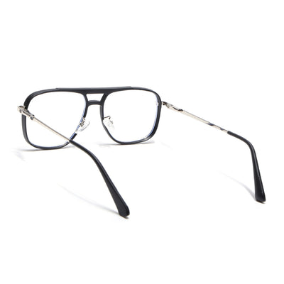 Voyage Silver & Black Wayfarer Eyeglasses for Men & Women (5013FMG6860-C2)