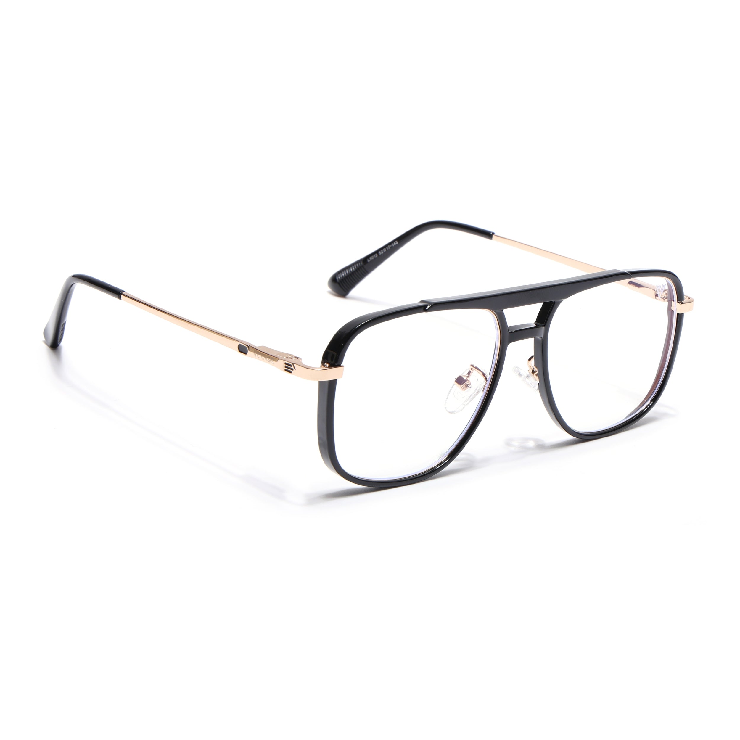 Voyage Golden & Black Wayfarer Eyeglasses for Men & Women (5013FMG6861-C3)