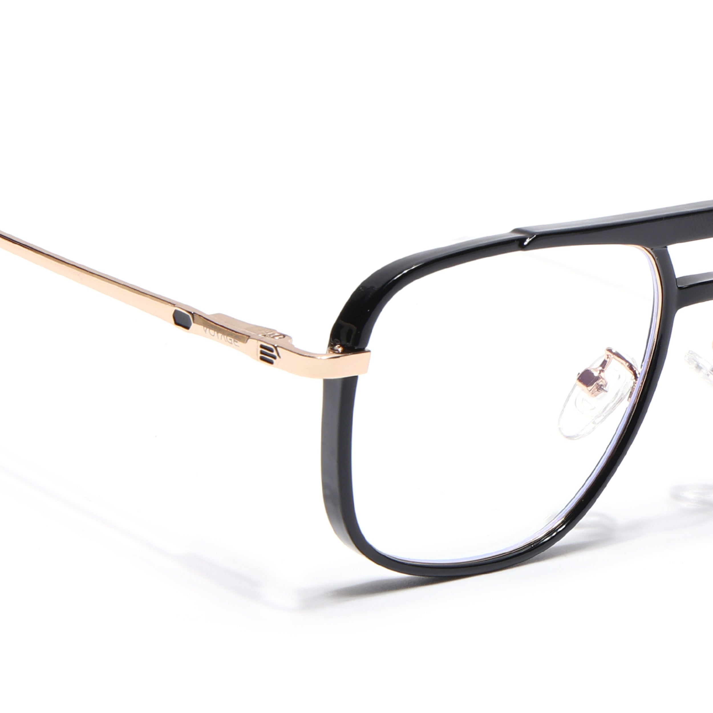 Voyage Golden & Black Wayfarer Eyeglasses for Men & Women (5013FMG6861-C3)