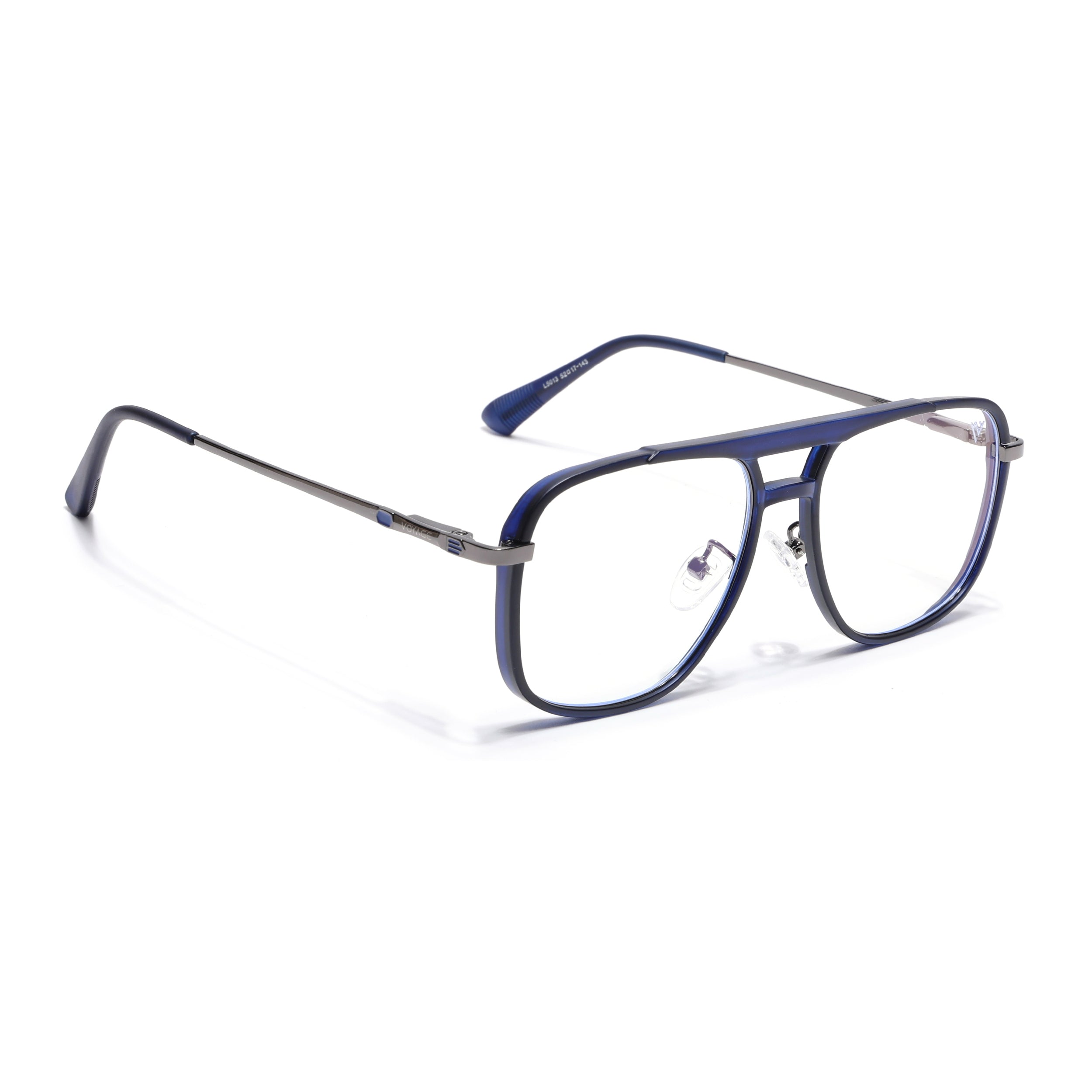 Voyage Grey & Blue Wayfarer Eyeglasses for Men & Women (5013FMG6862-C4)