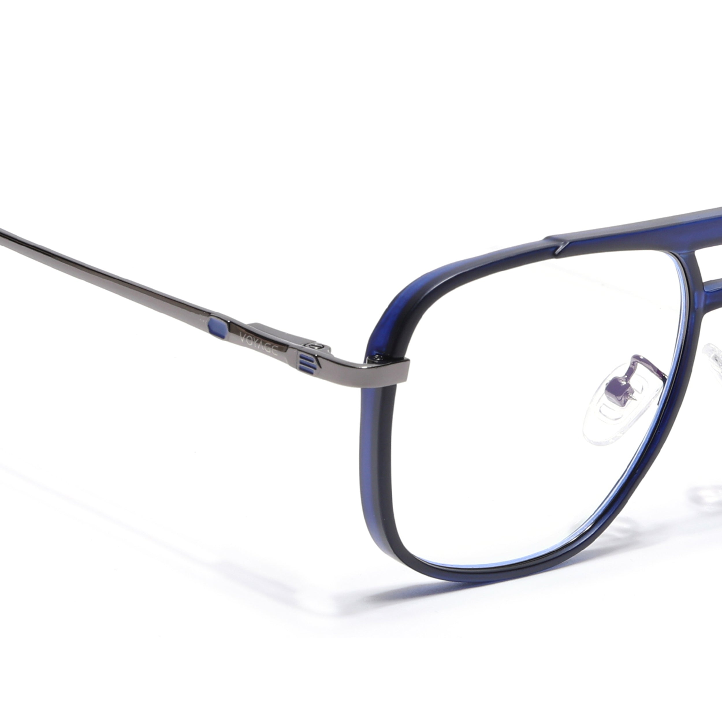 Voyage Grey & Blue Wayfarer Eyeglasses for Men & Women (5013FMG6862-C4)