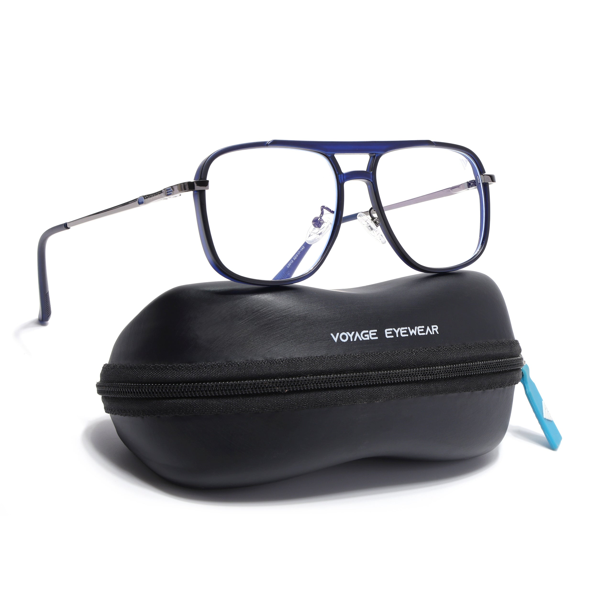 Voyage Grey & Blue Wayfarer Eyeglasses for Men & Women (5013FMG6862-C4)