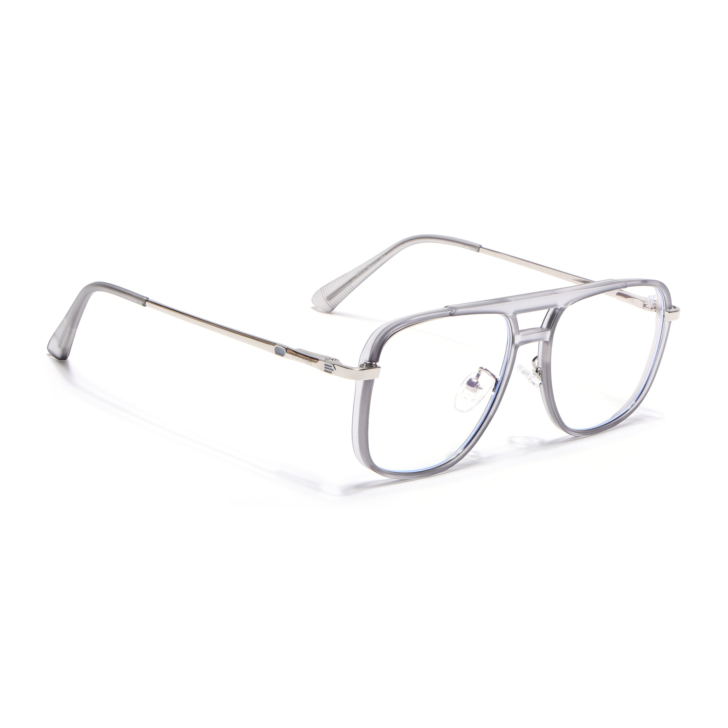 Voyage Silver & Grey Wayfarer Eyeglasses for Men & Women (5013FMG6864-C6)