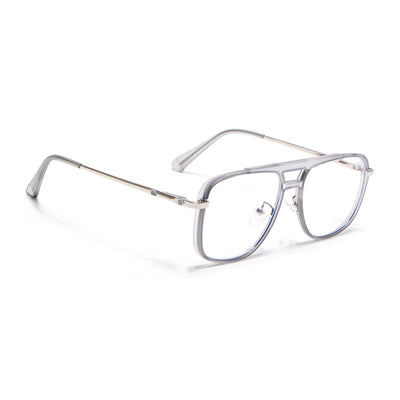 Voyage Silver & Grey Wayfarer Eyeglasses for Men & Women (5013FMG6864-C6)