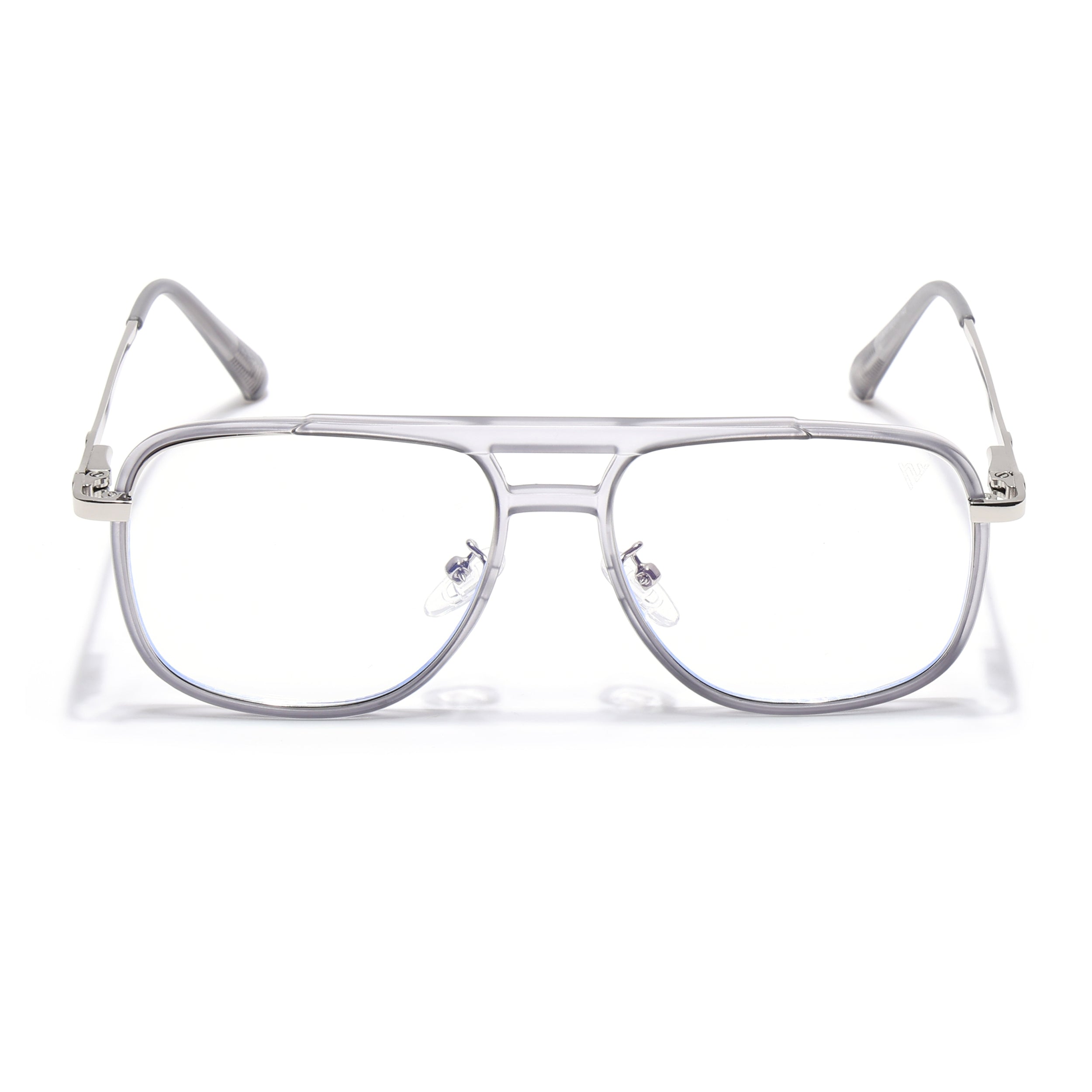 Voyage Silver & Grey Wayfarer Eyeglasses for Men & Women (5013FMG6864-C6)