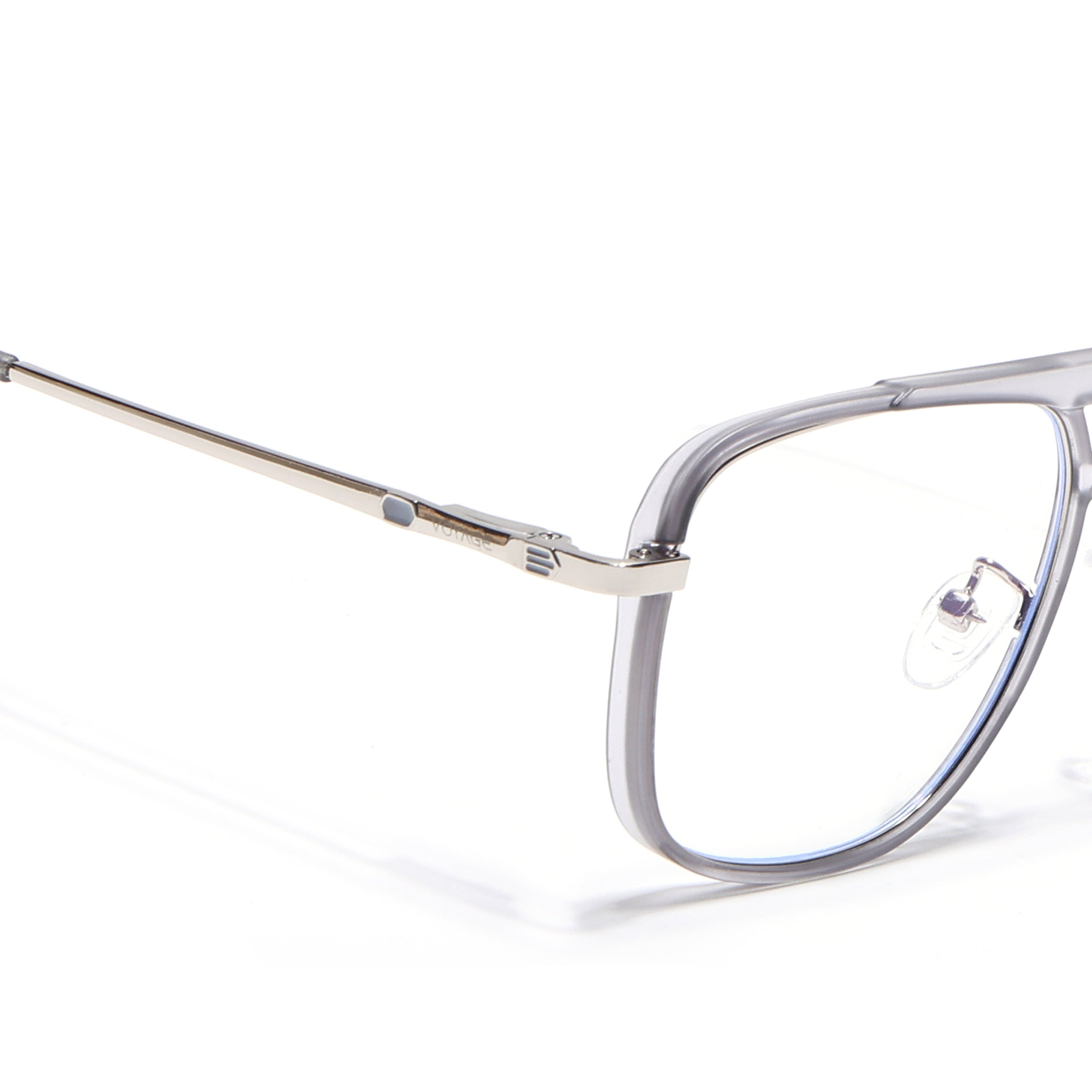 Voyage Silver & Grey Wayfarer Eyeglasses for Men & Women (5013FMG6864-C6)