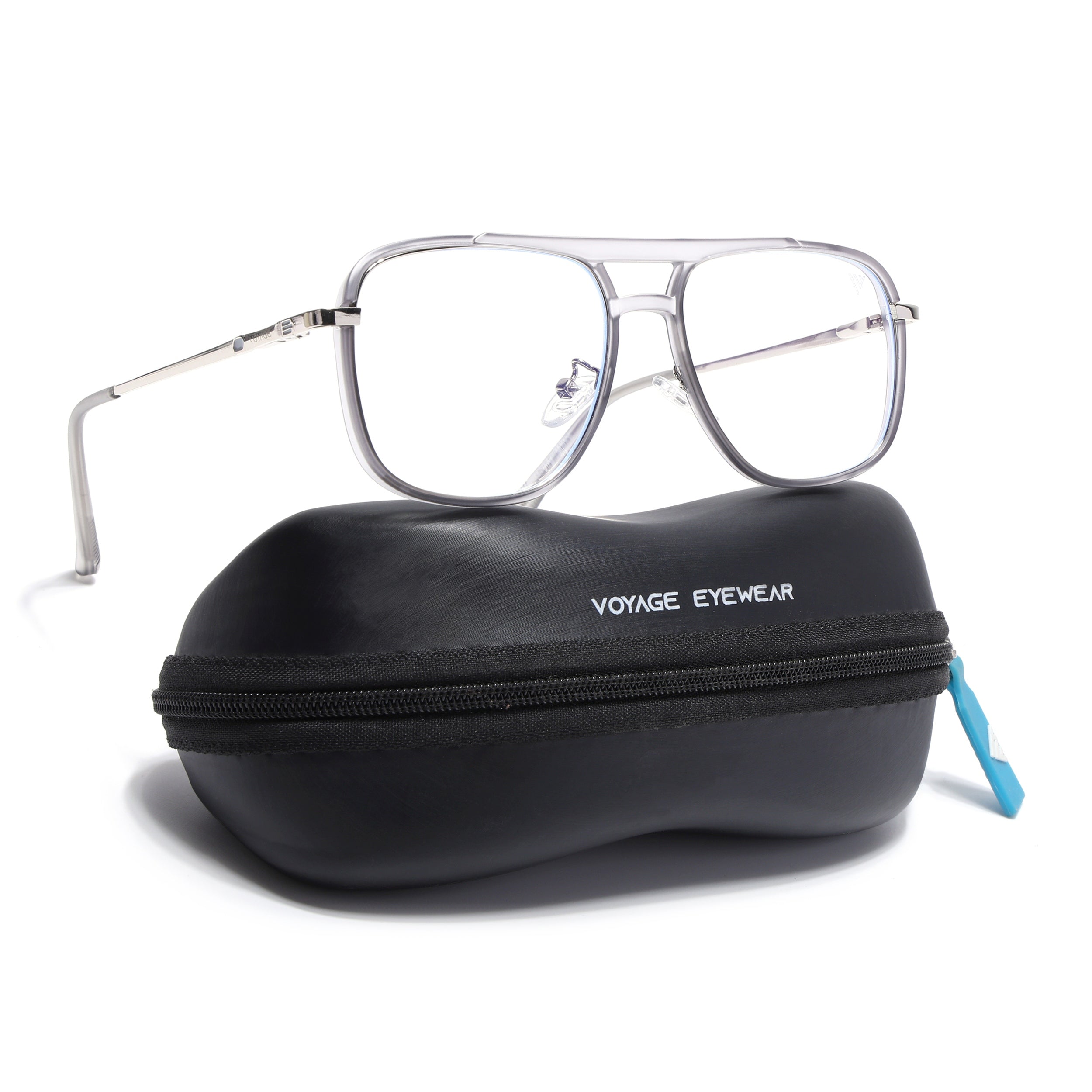 Voyage Silver & Grey Wayfarer Eyeglasses for Men & Women (5013FMG6864-C6)