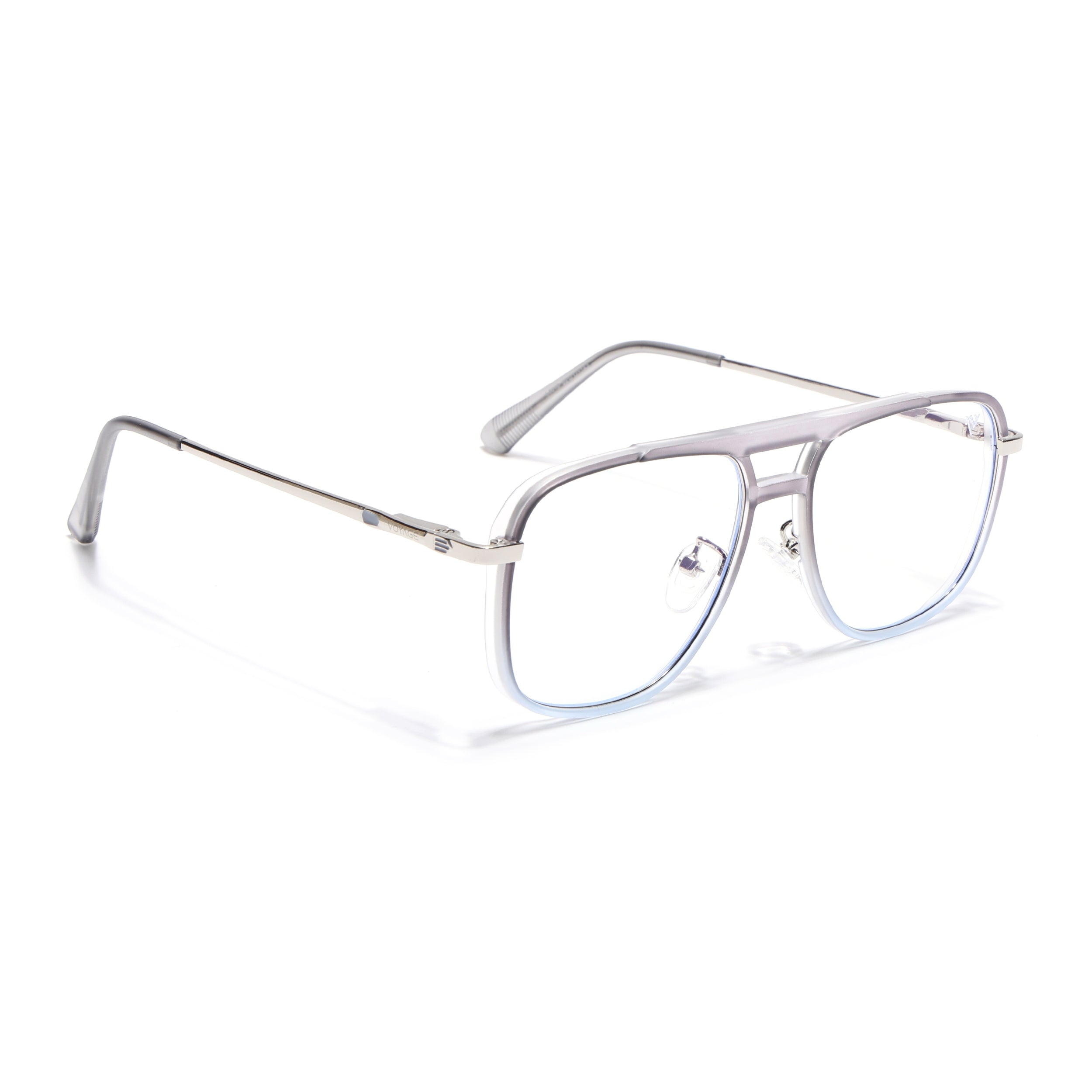 Voyage Silver & Transparent Wayfarer Eyeglasses for Men & Women (5013FMG6865-C7)