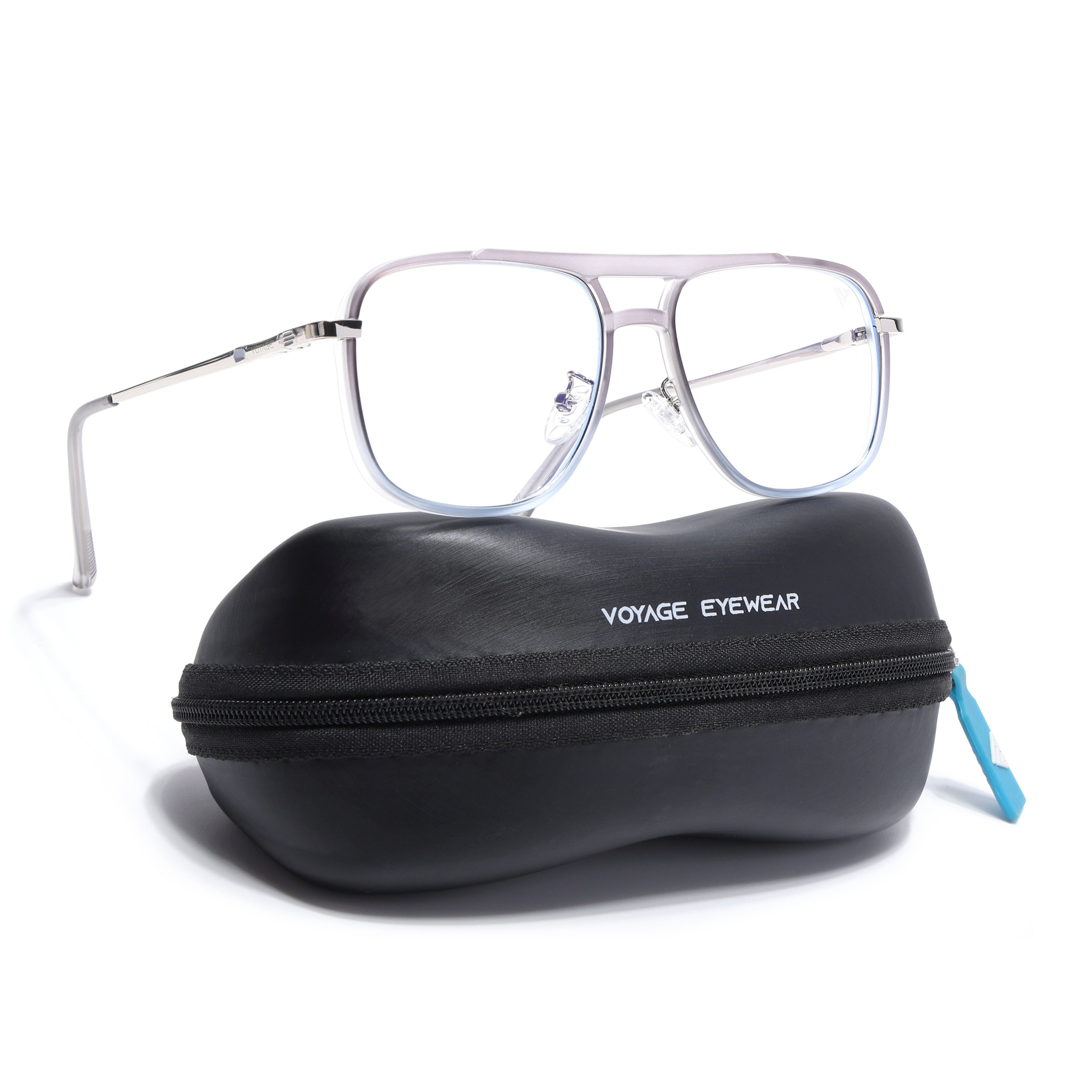 Voyage Silver & Transparent Wayfarer Eyeglasses for Men & Women (5013FMG6865-C7)