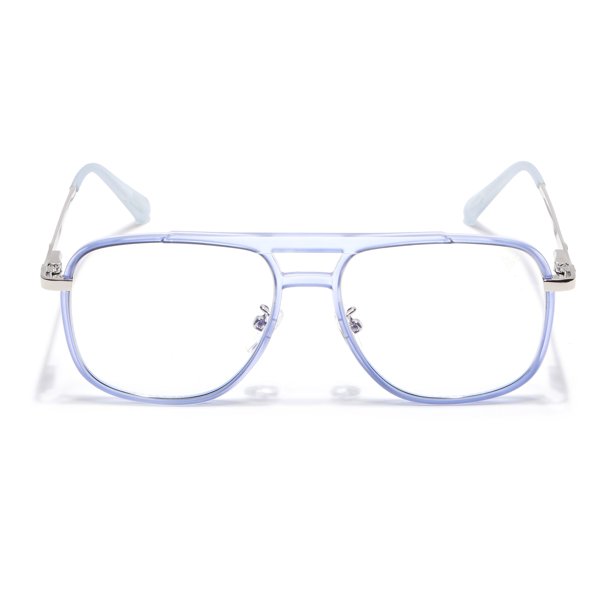 Voyage Silver & Purple Wayfarer Eyeglasses for Men & Women (5013FMG6866-C8)