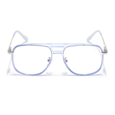 Voyage Silver & Purple Wayfarer Eyeglasses for Men & Women (5013FMG6866-C8)