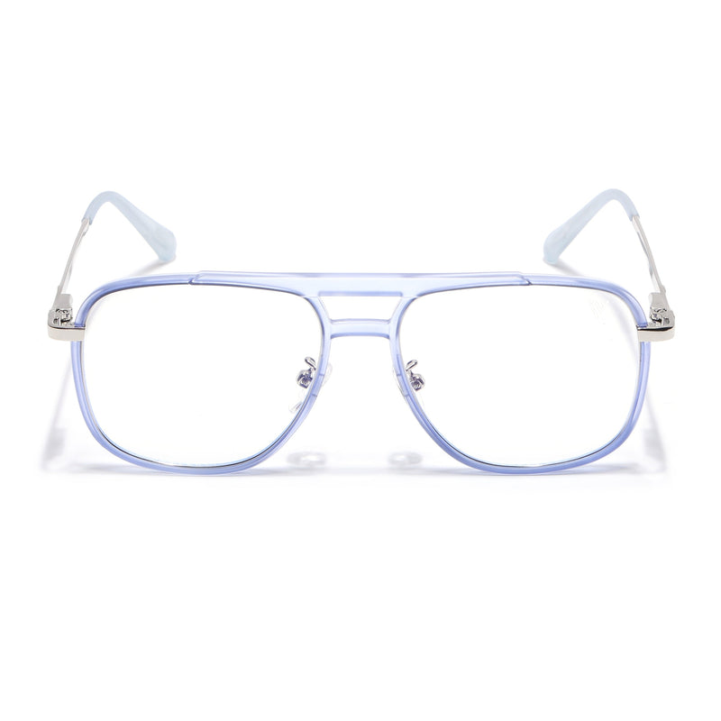 Voyage Silver & Purple Wayfarer Eyeglasses for Men & Women (5013FMG6866-C8)