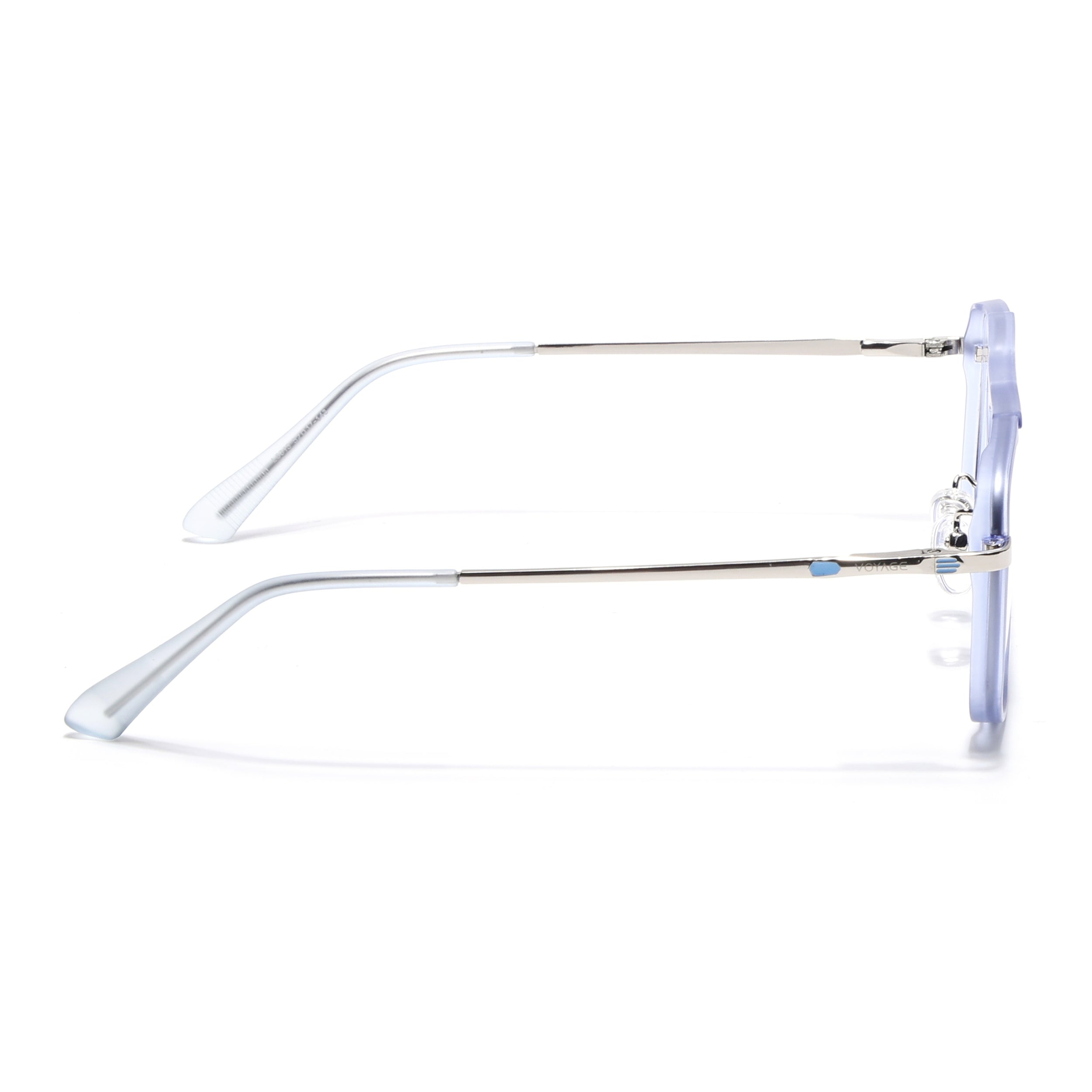 Voyage Silver & Purple Wayfarer Eyeglasses for Men & Women (5013FMG6866-C8)