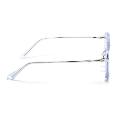 Voyage Silver & Purple Wayfarer Eyeglasses for Men & Women (5013FMG6866-C8)