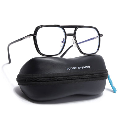 Voyage Grey & Black Wayfarer Eyeglasses for Men & Women (5014FMG6867-C1)