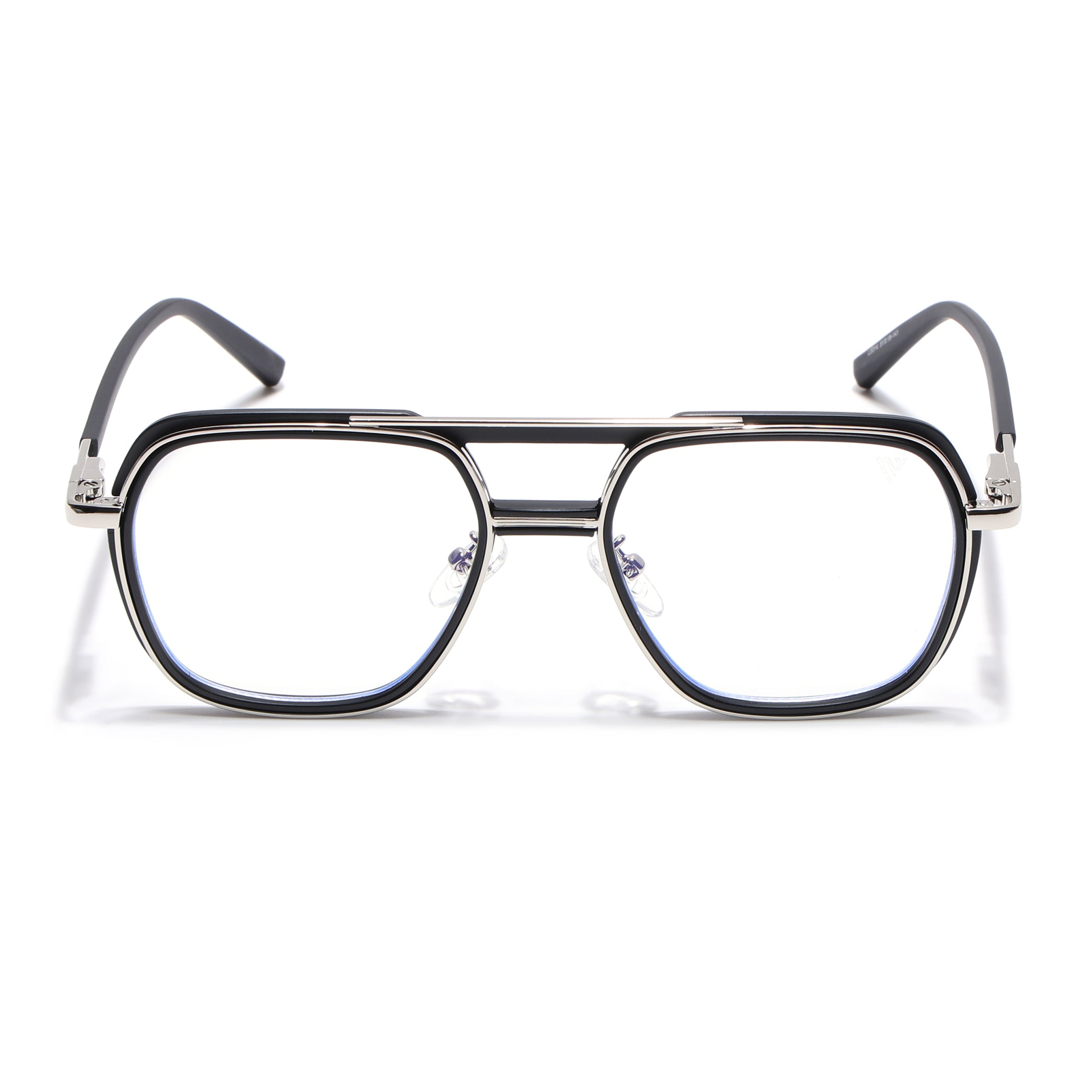 Voyage Silver & Black Wayfarer Eyeglasses for Men & Women (5014FMG6868-C2)