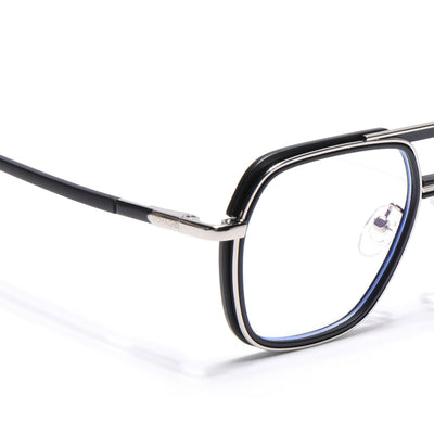 Voyage Silver & Black Wayfarer Eyeglasses for Men & Women (5014FMG6868-C2)