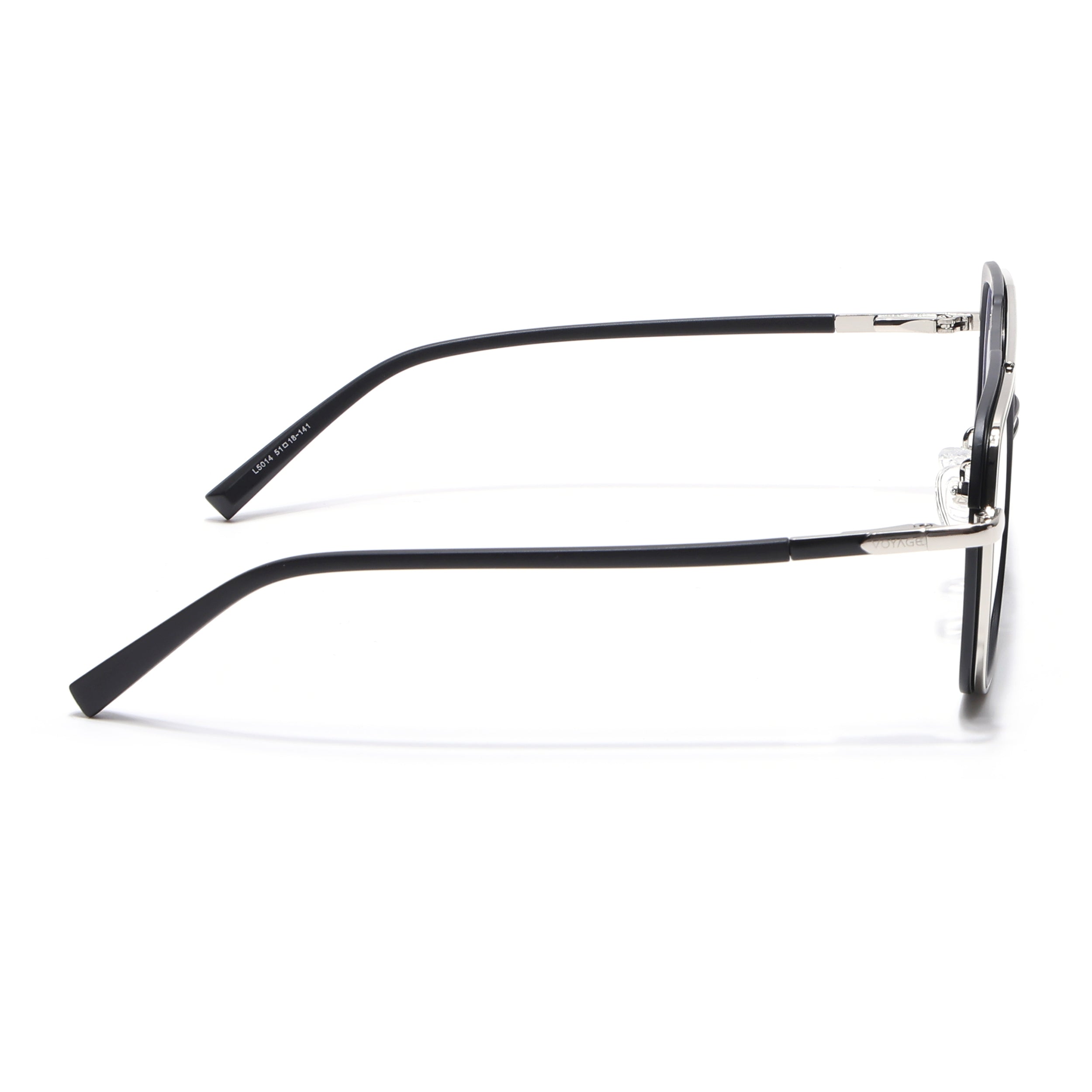 Voyage Silver & Black Wayfarer Eyeglasses for Men & Women (5014FMG6868-C2)