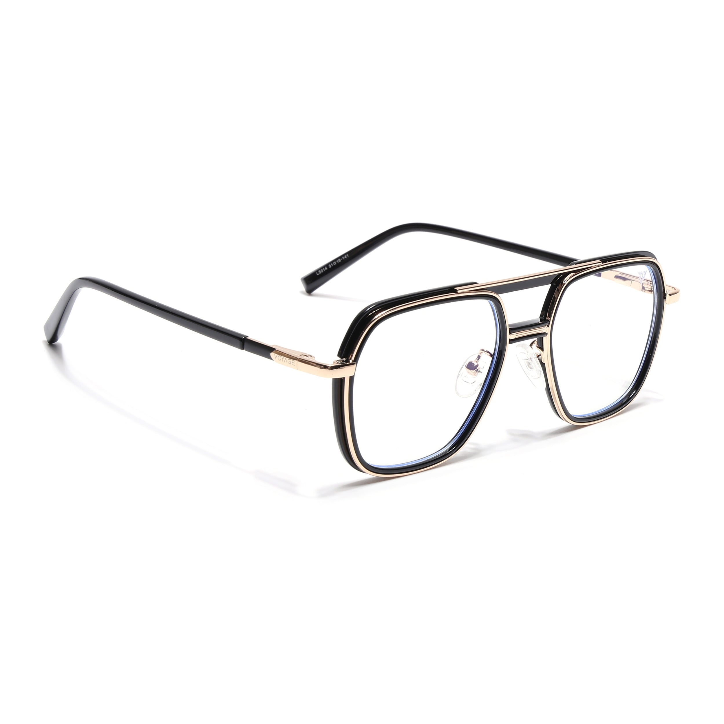 Voyage Golden & Black Wayfarer Eyeglasses for Men & Women (5014FMG6869-C3)