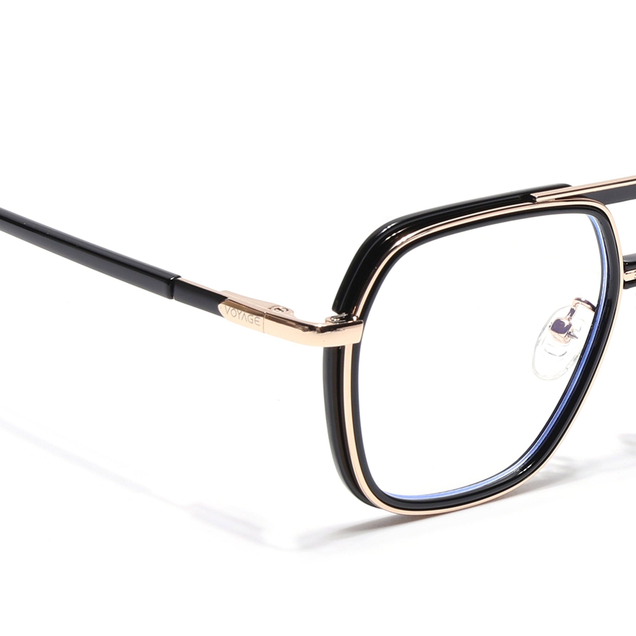 Voyage Golden & Black Wayfarer Eyeglasses for Men & Women (5014FMG6869-C3)