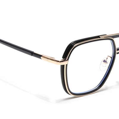 Voyage Golden & Black Wayfarer Eyeglasses for Men & Women (5014FMG6869-C3)