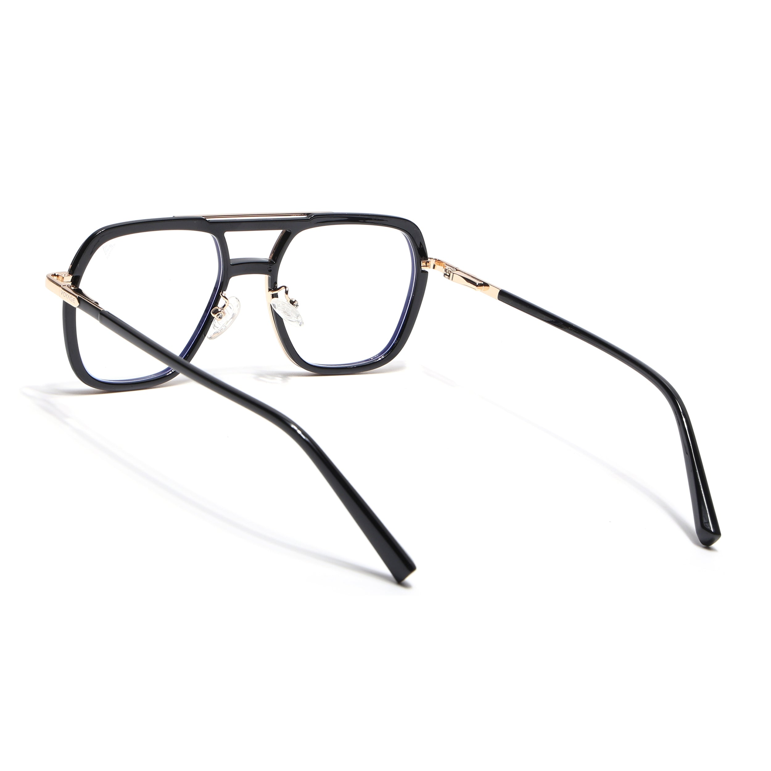 Voyage Golden & Black Wayfarer Eyeglasses for Men & Women (5014FMG6869-C3)