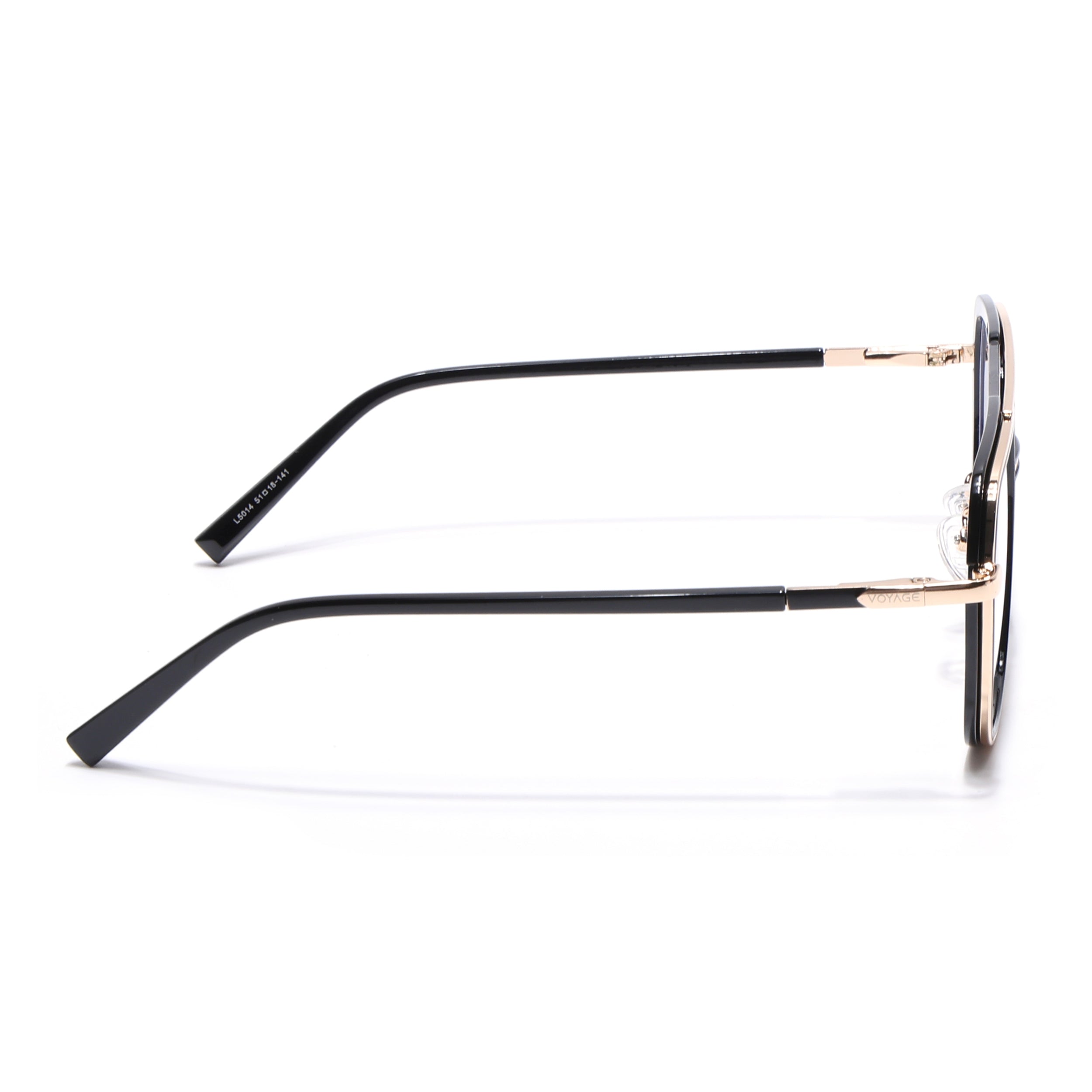 Voyage Golden & Black Wayfarer Eyeglasses for Men & Women (5014FMG6869-C3)